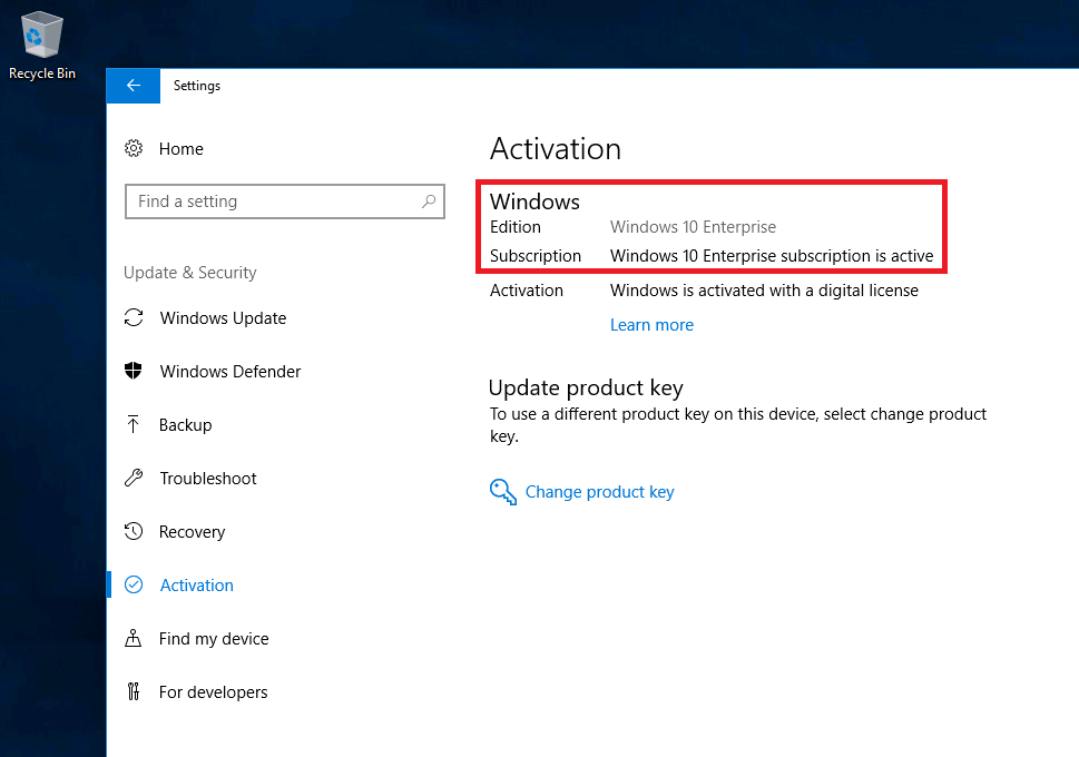 Activation Windows 10 par abonnement